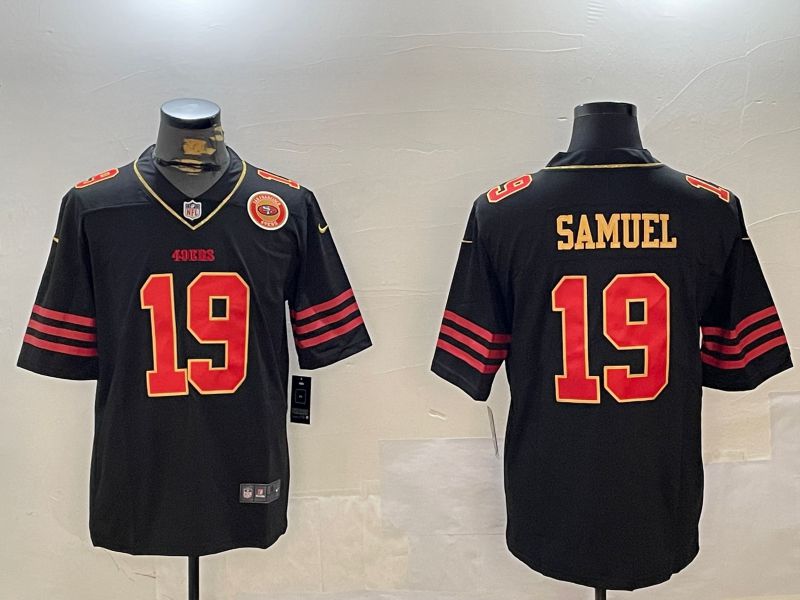 Men San Francisco 49ers 19 Samuel Black Gold 2024 Nike Limited NFL Jersey style 12305